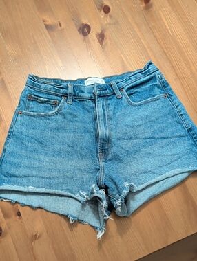 Abercrombie & Fitch Light Blue High-Rise Denim Shorts
